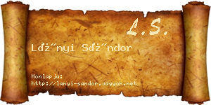 Lányi Sándor névjegykártya