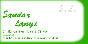 sandor lanyi business card